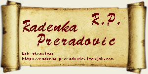 Radenka Preradović vizit kartica
